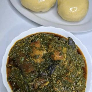 Afang soup with goatmeat