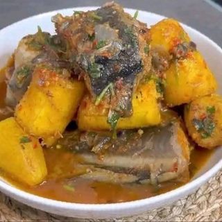 Riped or unriped plantain porridge.