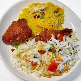 Fried Rice 2 Spoons, Salad & Turkey