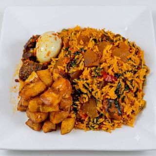 Village Rice + 2 Beef + Plantain