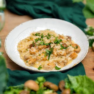 Risotto pollo e funghi porcini