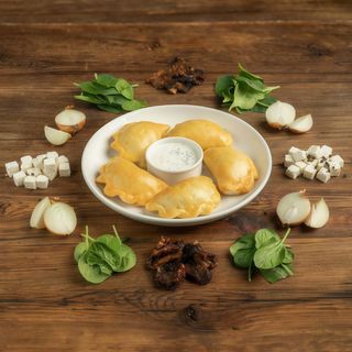 Pierogi z pieca z siekanym szpinakiem