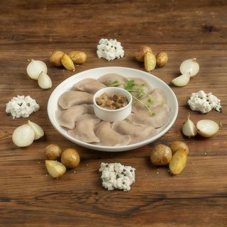 Pierogi gryczane z białym twarogiem