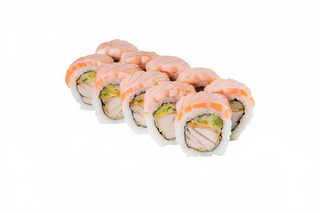 California Gold tuńczyk Yellowfin w tempurze owinięta opalanym łososiem