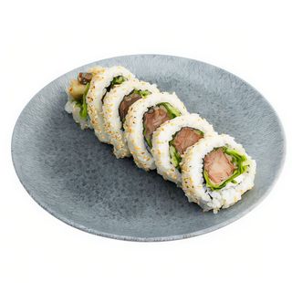 Uramaki tuńczyk w tempurze z awokado i chilli