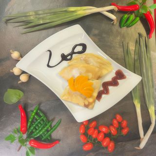 Naleśniki z serkiem waniliowym i brzoskwiniami 3szt.