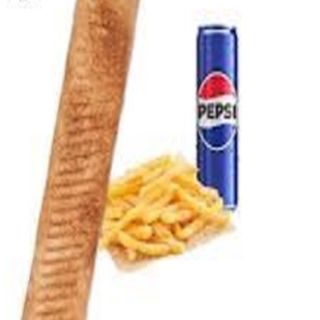 Doner Mega Rollo, fries plus .33l pepsi