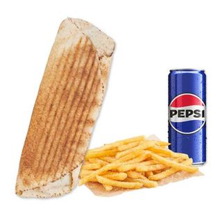 Doner Medium Rollo, fries plus .33l pepsi