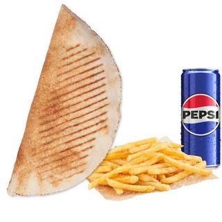 Doner Duzy Rollo, fries plus .33l pepsi