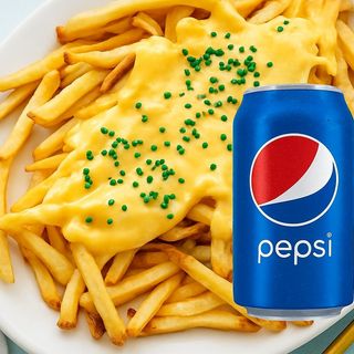 Frytki Box z Serem with 0.33l Pepsi