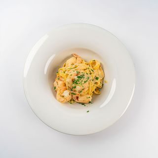 Tagliatelle z krewetkami