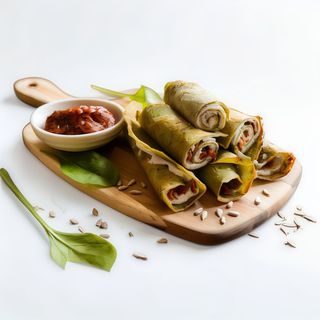 Naleśniki z boczkiem, cebulą oraz papryką