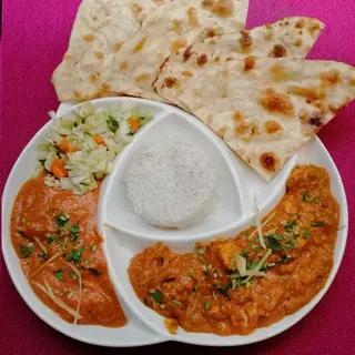 Lunch vege czwartek - PALAK RAJAMA + PANEER MAKHANI + LUNCH NAAN +LUNCH RICE+ LUNCH SALAD