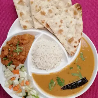 Lunch vege wtorek - TADKA DAL + ALOO GOBHI + LUNCH NAAN +LUNCH RICE+ LUNCH SALAD