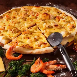 Pizza z krewetkami duża 32 cm