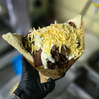 Kebab w bulce xl z frytkami i serem amerykanin xl