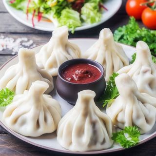 Pierożki gruzińskie z mięsem wołowo-wieprzowa 7 szt