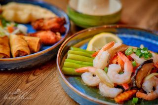 Krewetki ze szparagami