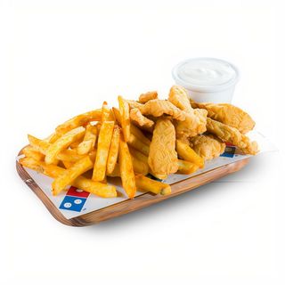 Strips Box z frytkami i sosem czosnkowym