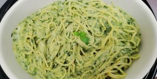 Makaron Śmietanowy ze szpinakiem	