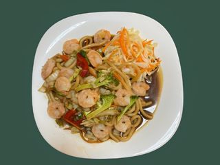 Makaron Udon z krewetkami