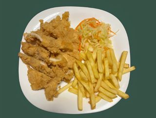 Filet chrupiące z frytkami
