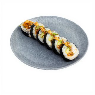 Spicy karmazyn w tempurze z chrupkami z tempury