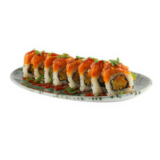 Uramaki kimchi z pikantnym tatarem z łososia