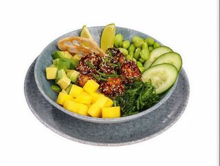 Sushi bowl chicken pops teriyaki