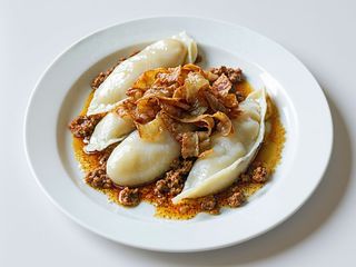 Kartacze z mięsnym farszem