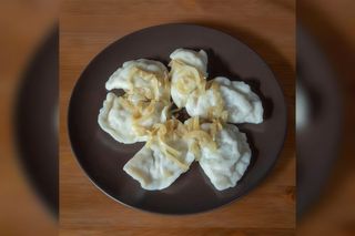 Pierogi ruskie,  7szt, z okrasaz cebuli