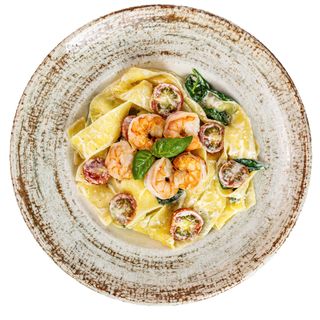 Pappardelle z krewetkami