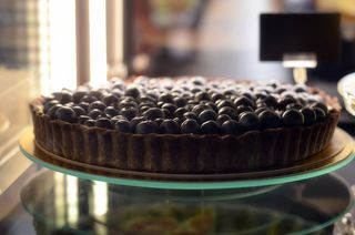 Kawa flat white średnia 250ml + tarta borówkowa