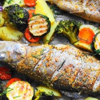 Pstrąg grillowany z Warzywami 350g