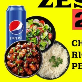 Chilli Chicken 300g+rice 200g+ sałatka+ pepsi 200ml