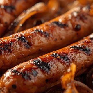 Kiełbasa z rusztu z cebulką