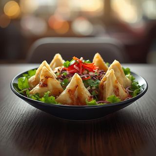 Sałatka z pierożkami gyoza