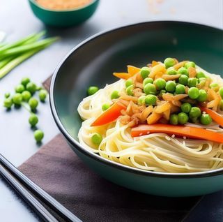 Makaron jajeczny z warzywami