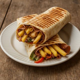 Kebab tortilla Amerykański z frytkami (mały)