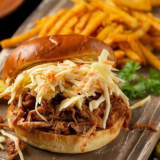 burger pulled pork zestaw