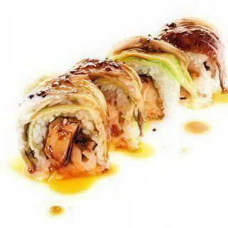 Uramaki Krewetka w tempurze zawijana w węgorza i awokado