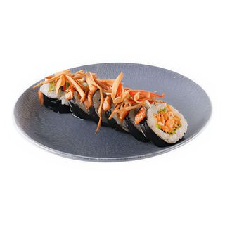 Futomaki z Chrupkami z Tempury i Opalanym Łososiem