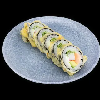 UTOMAKI W TEMPURZE Z PIECZONYM ŁOSOSIEM TERIYAKI I AWOKADO 6 SZT