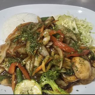 Krewetki z warzywami