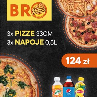 3x Pizze 33 cm + 3 Napoje 0,5l