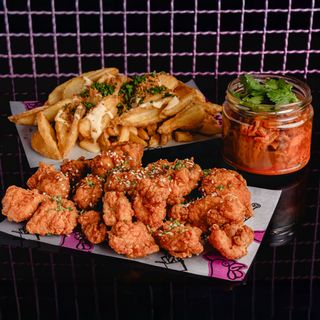 Zestaw Chicken Popcorn M + Duże Fryty + Kimchi
