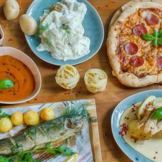 Halibut z pieca z masłem czosnkowym 200g