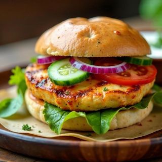 Burger VEGE z grillowanym halloumi