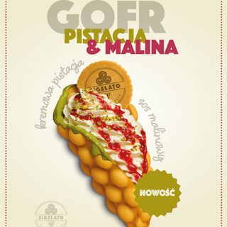 Gofr bąbelkowy z pastą i orzeszkami pistacji