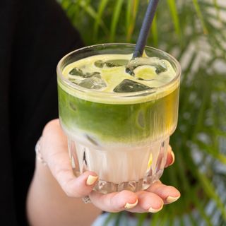 Iced matcha tea latte